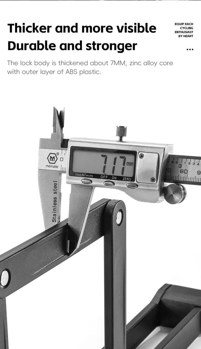 Antivol pliable de 87 cm en acier allié haute sécurité pour VTT, vélo de route, vélo électrique "WEST BIKING - PFL002"