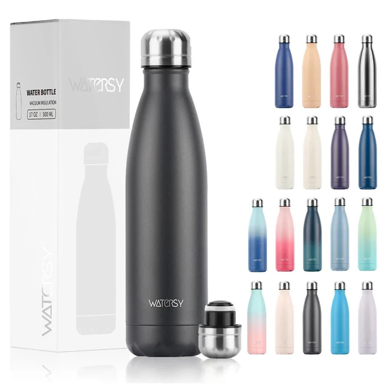 Bouteille d'eau isotherme en acier inoxydable double paroi de 500 ml sans BPA "Watersy - SX-S17"