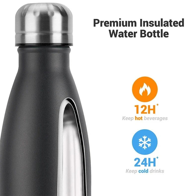 Bouteille d'eau isotherme en acier inoxydable double paroi de 500 ml sans BPA "Watersy - SX-S17"