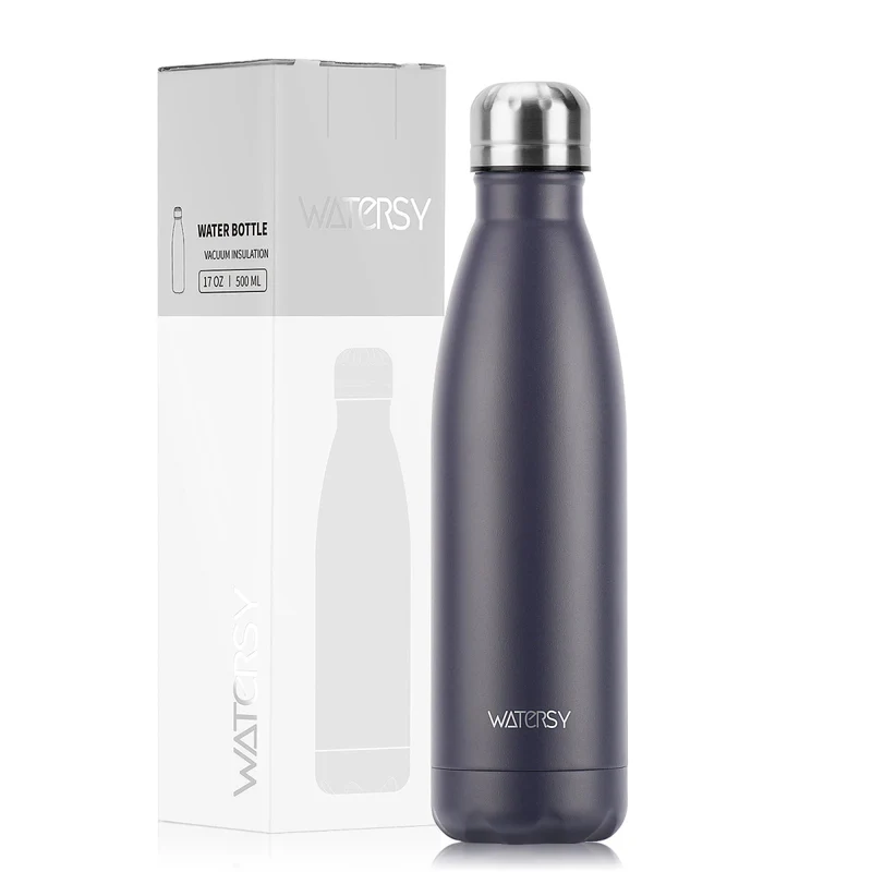 Bouteille d'eau isotherme en acier inoxydable double paroi de 500 ml sans BPA "Watersy - SX-S17"