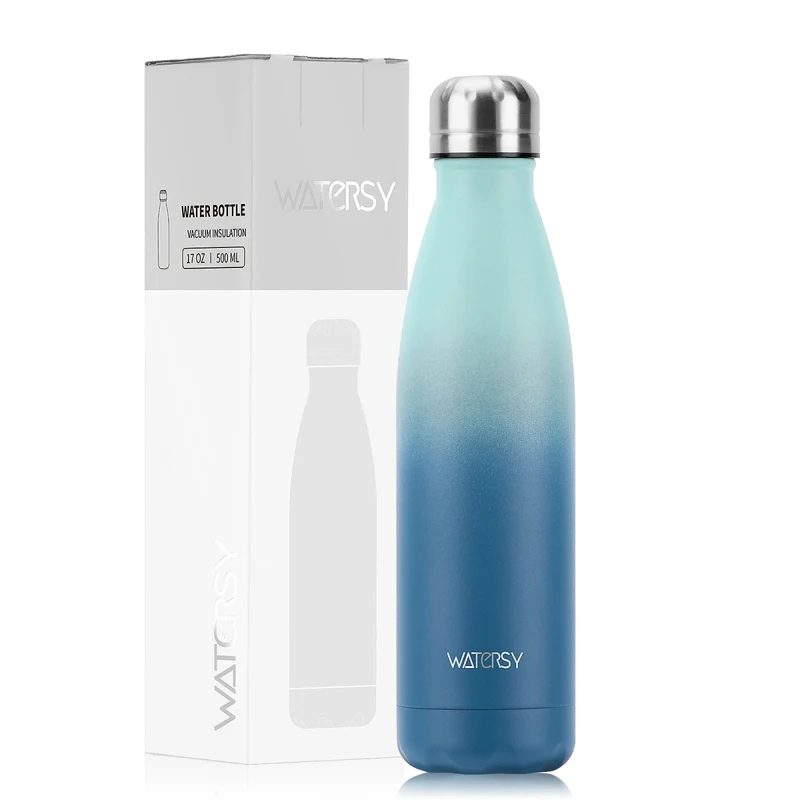 Bouteille d'eau isotherme en acier inoxydable double paroi de 500 ml sans BPA "Watersy - SX-S17"
