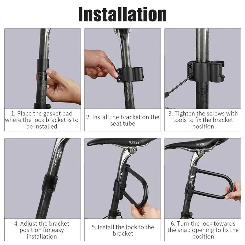 Antivol U en acier pour vélo, VTT, route, gravel "WEST BIKING - Bike U Lock"