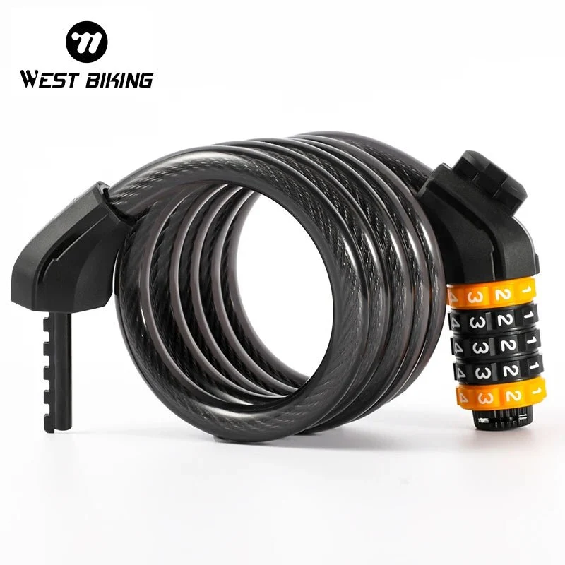 Antivol à câble en acier pour vélo VTT, vélo de route avec mot de passe "WEST BIKING - YP0705061-062"