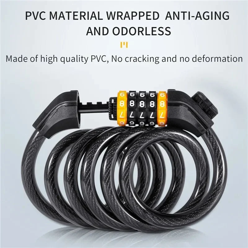 Antivol à câble en acier pour vélo VTT, vélo de route avec mot de passe "WEST BIKING - YP0705061-062"