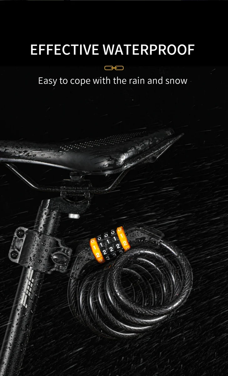 Antivol à câble en acier pour vélo VTT, vélo de route avec mot de passe "WEST BIKING - YP0705061-062"