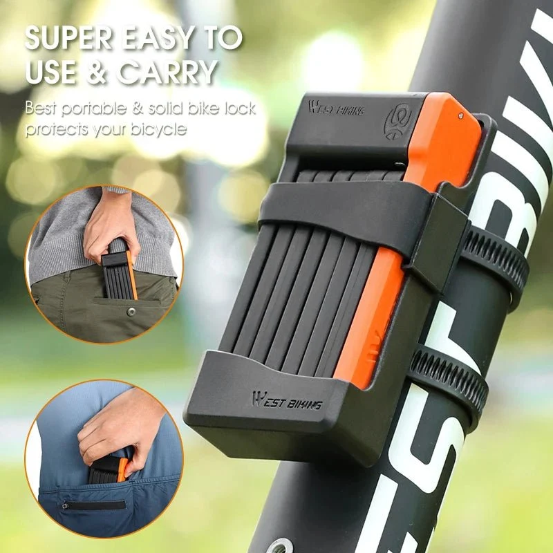 Antivol pliable pour vélo, VTT, route et gravel "WEST BIKING - YP0705071"
