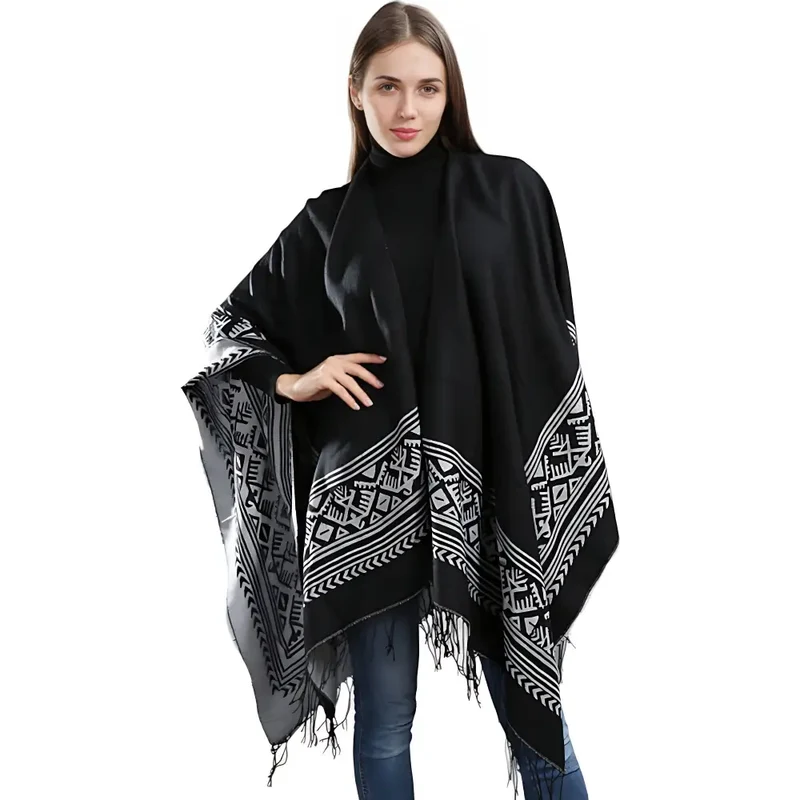 Poncho laine femme grande taille