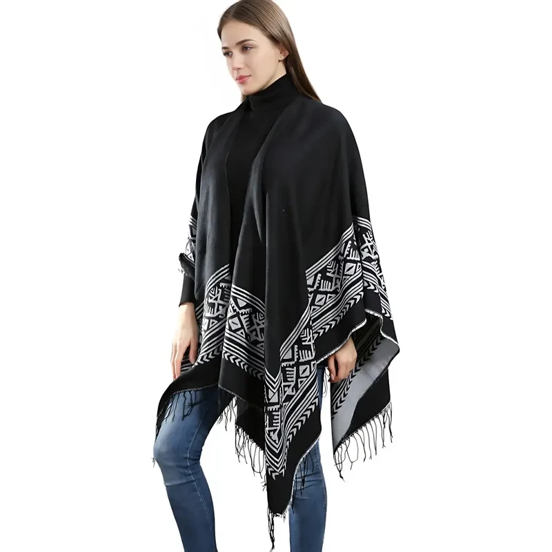 Poncho laine femme grande taille