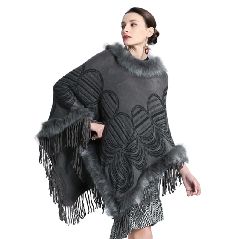 Cape poncho polaire femmes