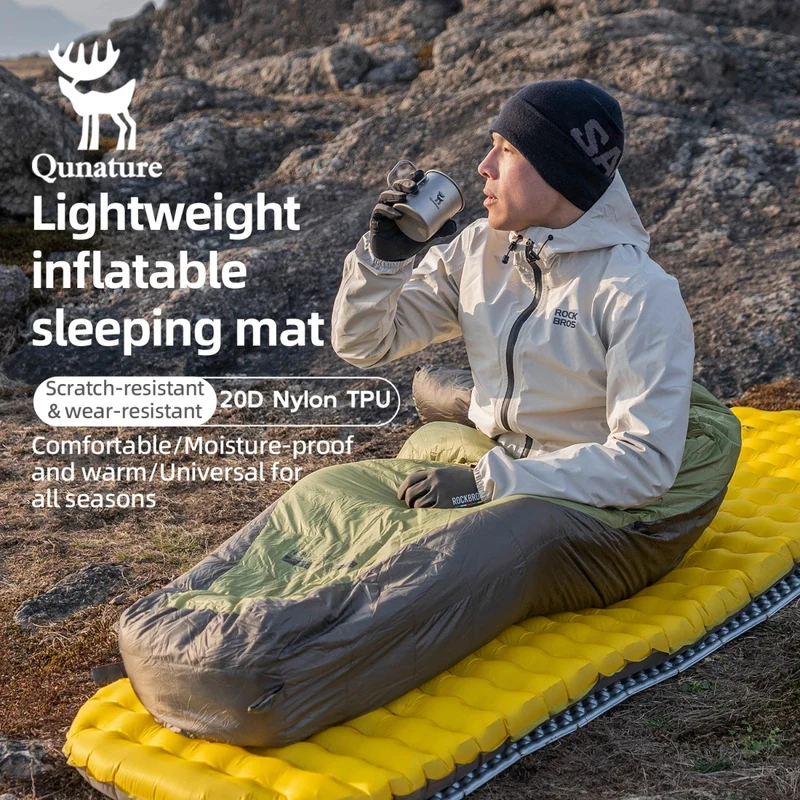 Matelas gonflable ultra-léger pour le bivouac et camping R-Value 5.0 confort -10°C à partir de 490g "Qunature - 600084"