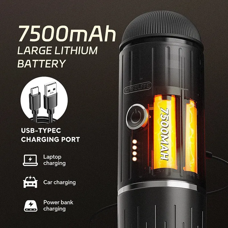 Machine à expresso portable électrique sans fil 19 bars pour le camping, la randonnée et les voyages van-life "Cafelffe - ME2218"