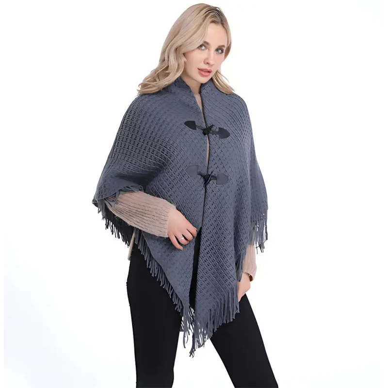 Poncho laine bio femme