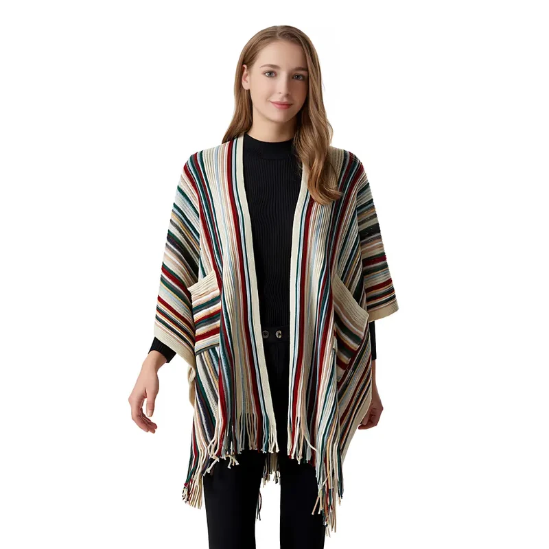 Pull style poncho femme
