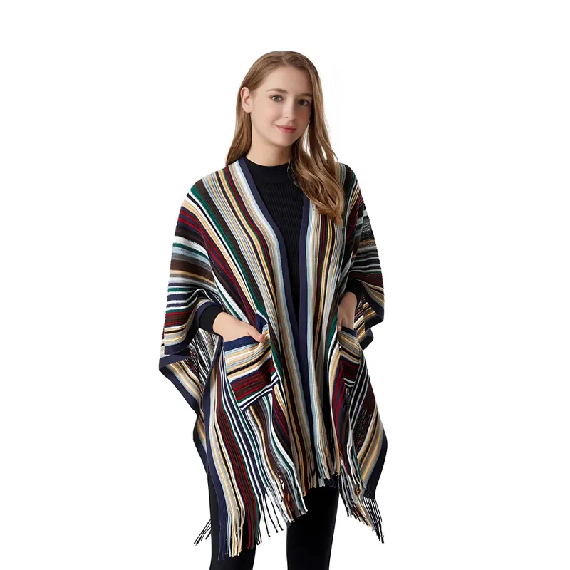 Pull style poncho femme