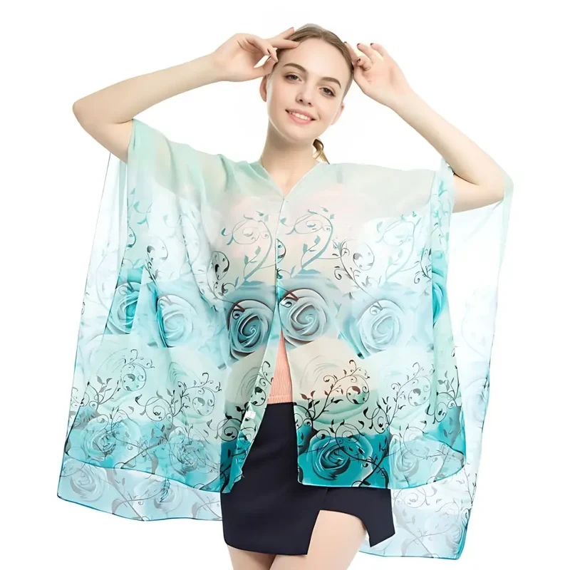 Poncho femme soie