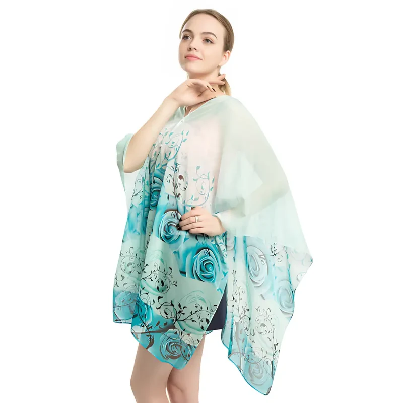 Poncho femme soie