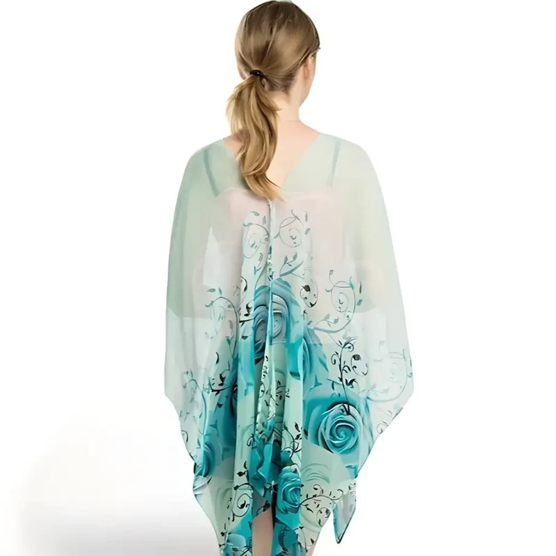Poncho femme soie