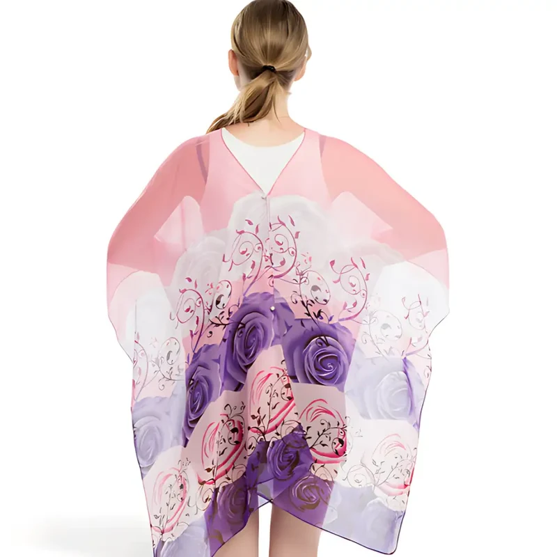 Poncho femme soie