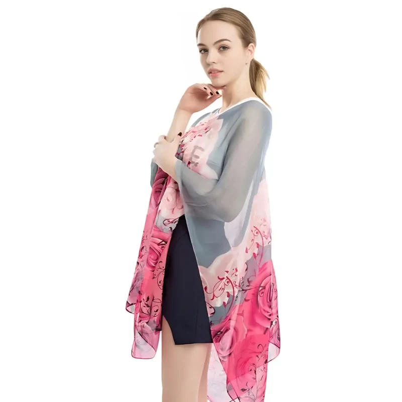 Poncho femme soie