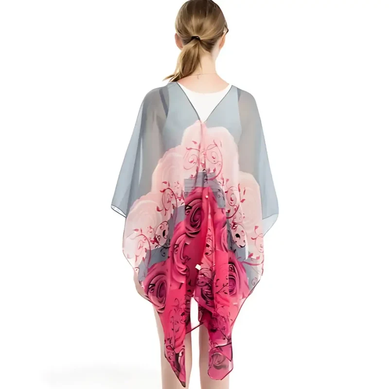 Poncho femme soie