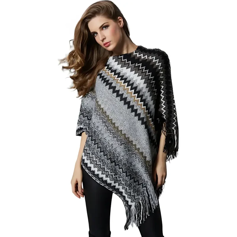 Poncho multicolore femme