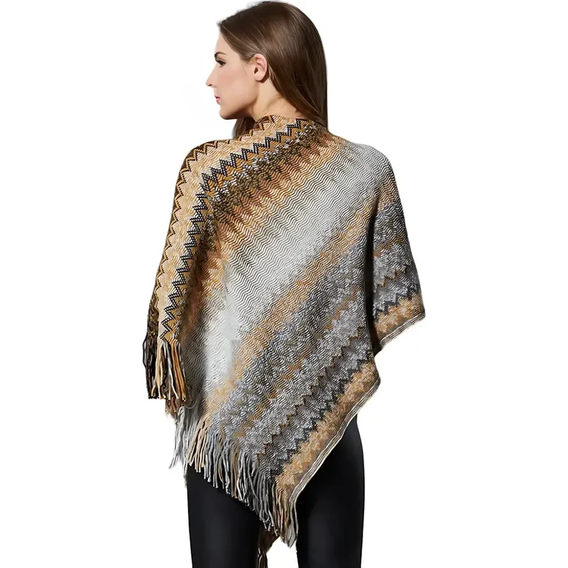 Poncho multicolore femme