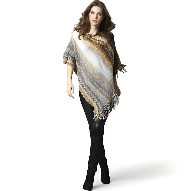 Poncho multicolore femme
