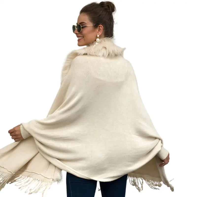 Manteau poncho femme noir