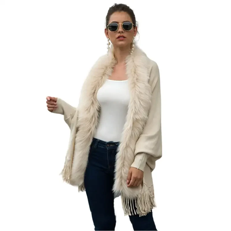 Manteau poncho femme noir