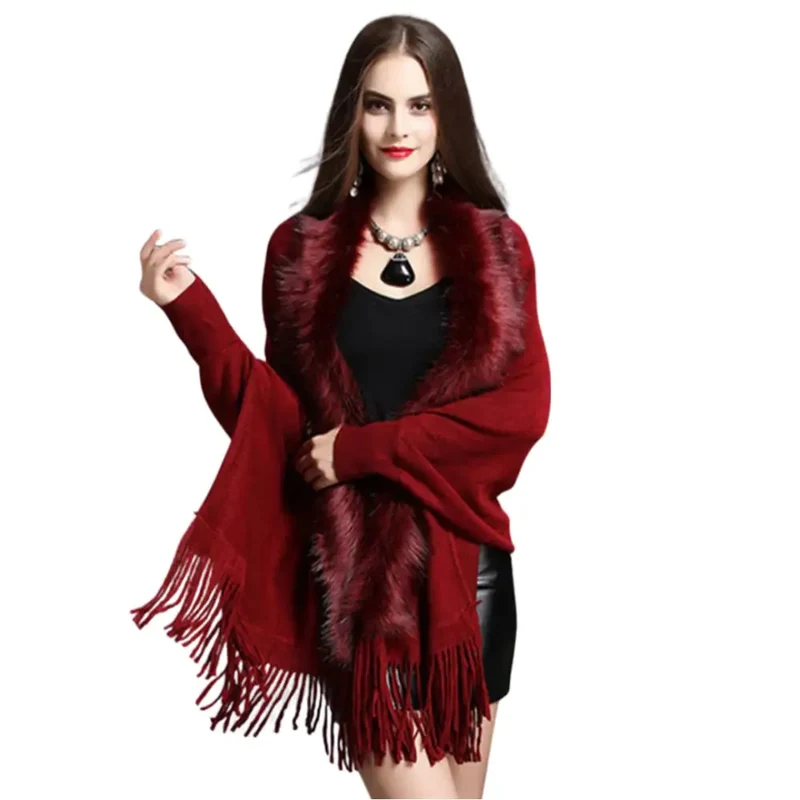 Manteau poncho femme noir