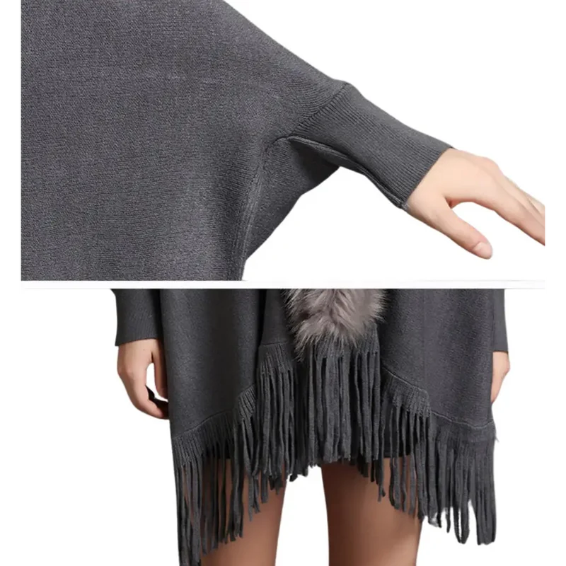 Manteau poncho femme noir