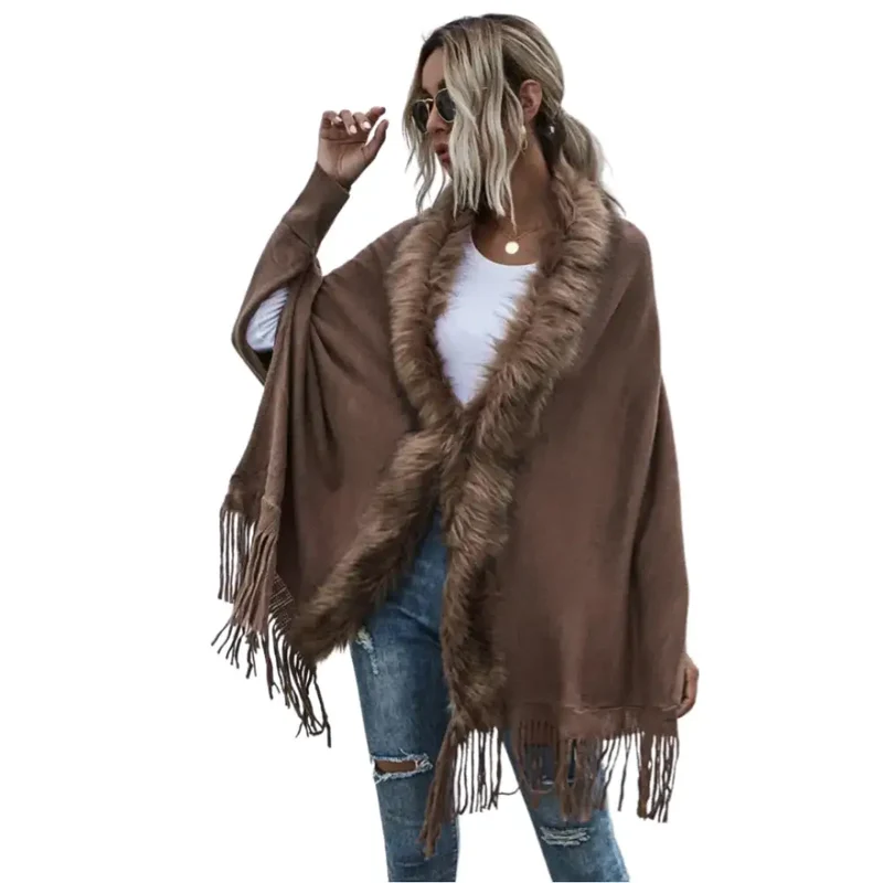 Manteau poncho femme noir