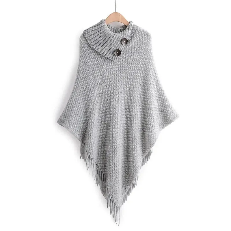Poncho femme en tricot