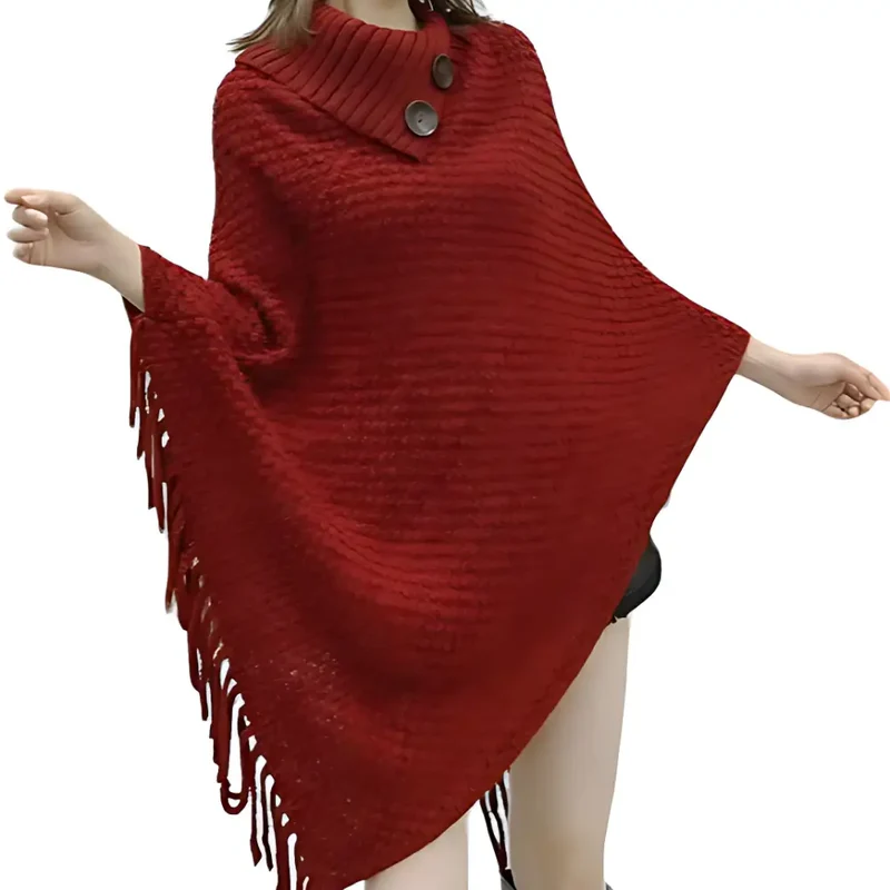 Poncho femme en tricot