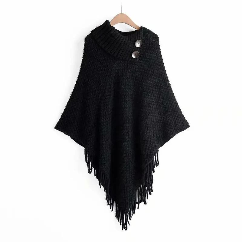 Poncho femme en tricot