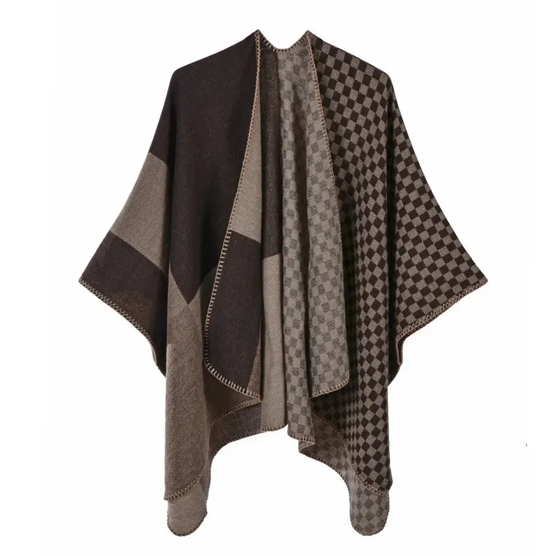 Poncho cape femme camel