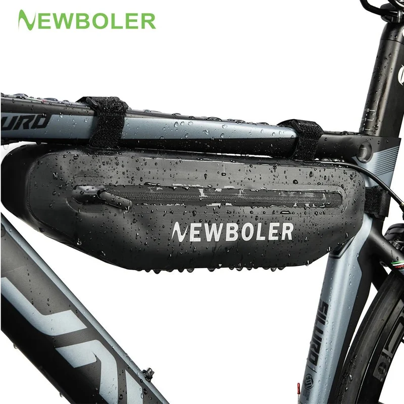Sacoche triangulaire pour cadre de vélo 100% imperméable "NEWBOLER - PAC052 / BAG603"