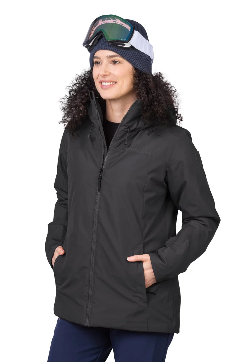 Veste imperméable / Hardhsell de ski avec membrane Resstex & Duratherm classic "Hannah − PEPPER"
