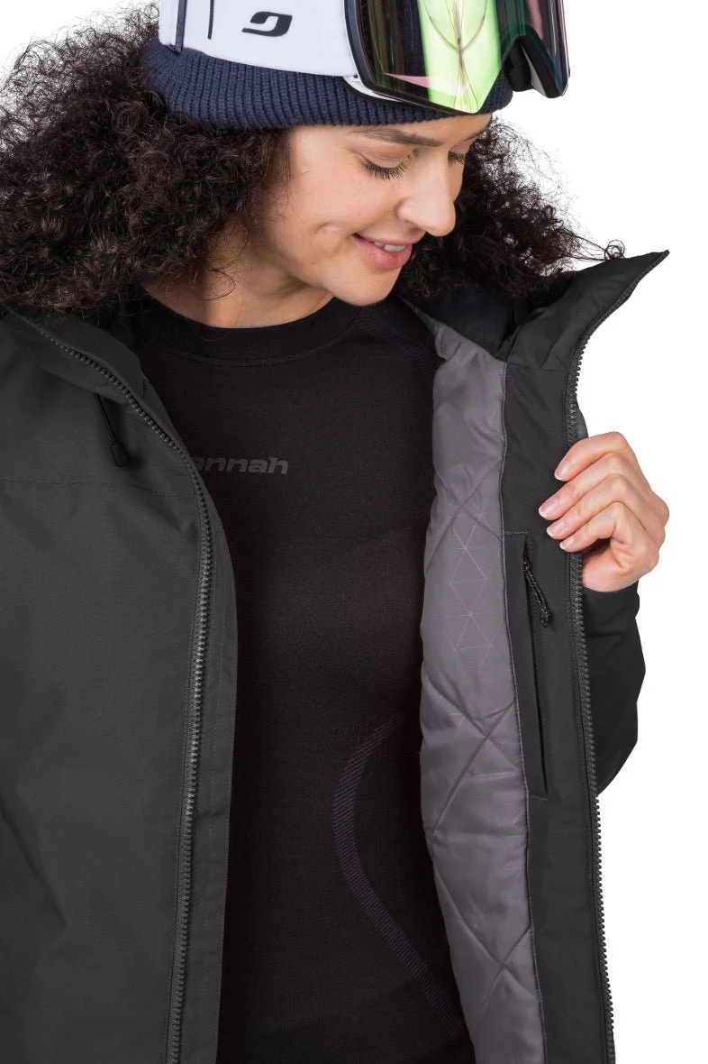 Veste imperméable / Hardhsell de ski avec membrane Resstex & Duratherm classic "Hannah − PEPPER"