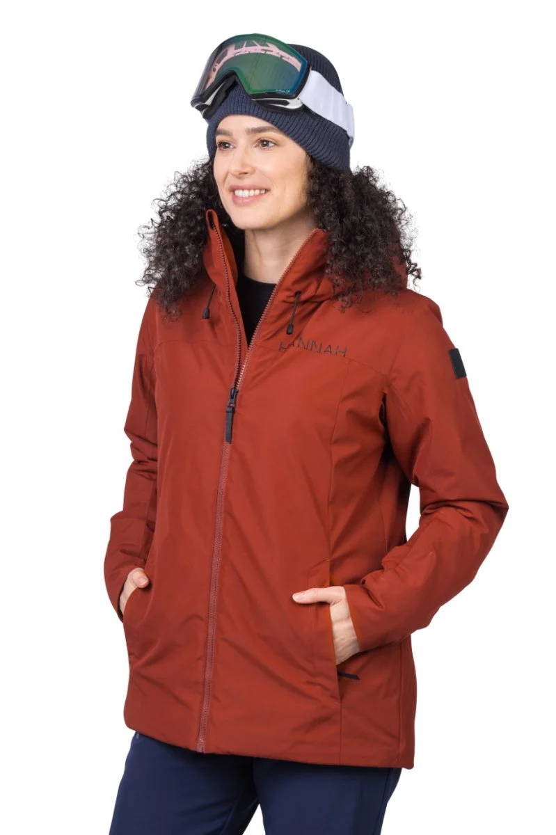 Veste imperméable / Hardhsell de ski avec membrane Resstex & Duratherm classic "Hannah − PEPPER"