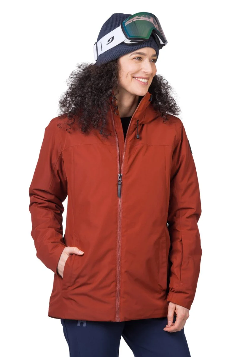 Veste imperméable / Hardhsell de ski avec membrane Resstex & Duratherm classic "Hannah − PEPPER"