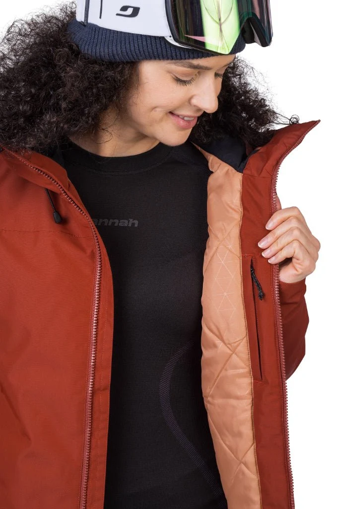 Veste imperméable / Hardhsell de ski avec membrane Resstex & Duratherm classic "Hannah − PEPPER"