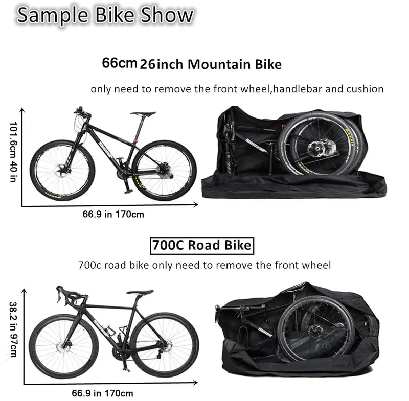 Housse de transport portable pour vélo, VTT 26-27,5 pouces, 700C "FJOXZ - BAG612"