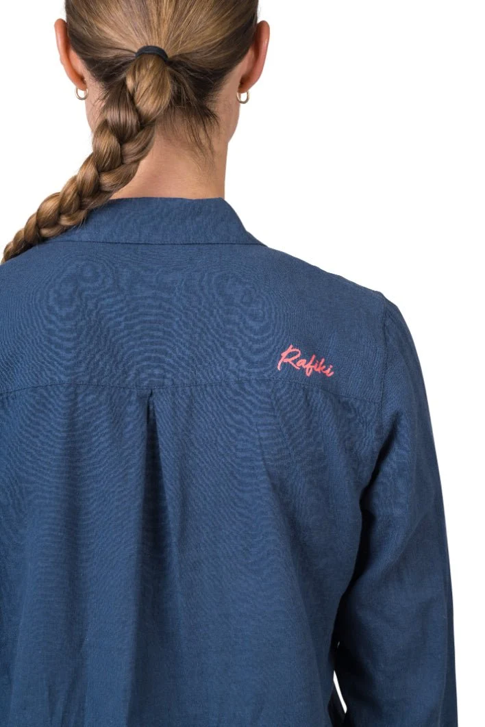 Chemiste de randonnée estivale en coton et lin pour femme "Rafiki − SAUME"
