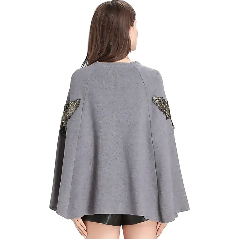 Poncho femme laine moderne
