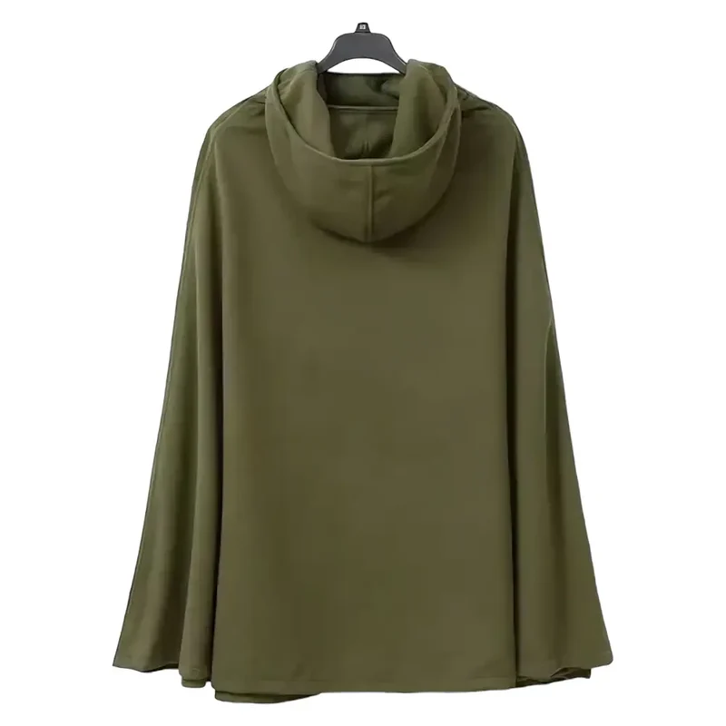 Poncho long a capuche femme