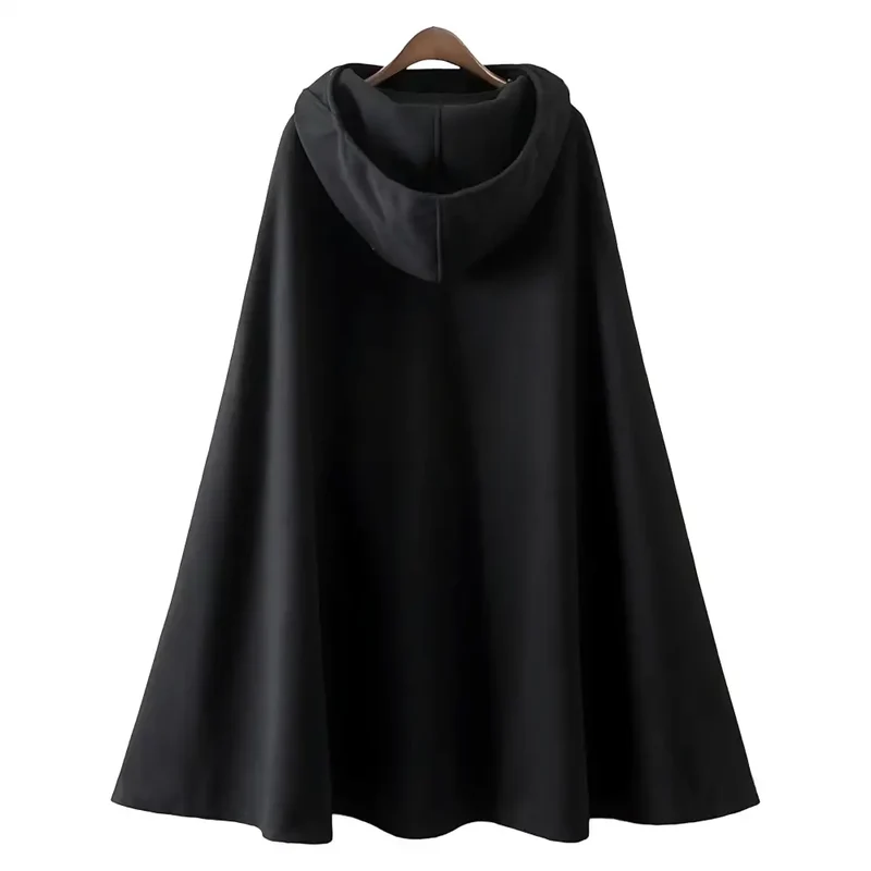 Poncho long a capuche femme