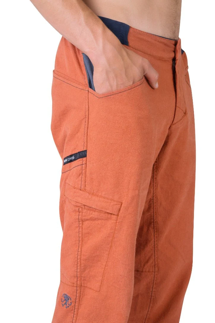Pantalon de randonnée et d'escalade en tissu mixte lin / coton pour homme "Rafiki − GRIP"