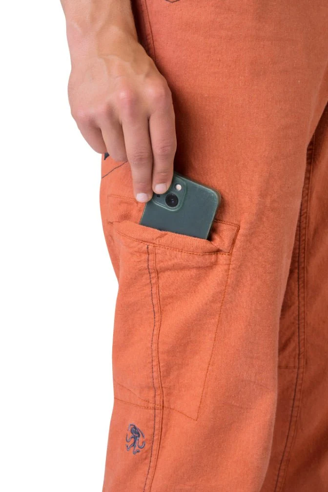 Pantalon de randonnée et d'escalade en tissu mixte lin / coton pour homme "Rafiki − GRIP"