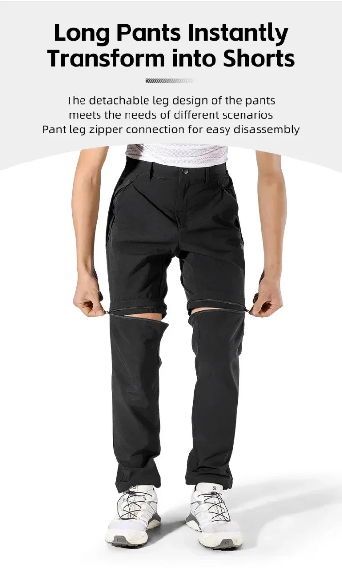 Pantalon / short de randonnée, bikepacking 2 en 1 pour homme "WEST BIKING - YP0203131"